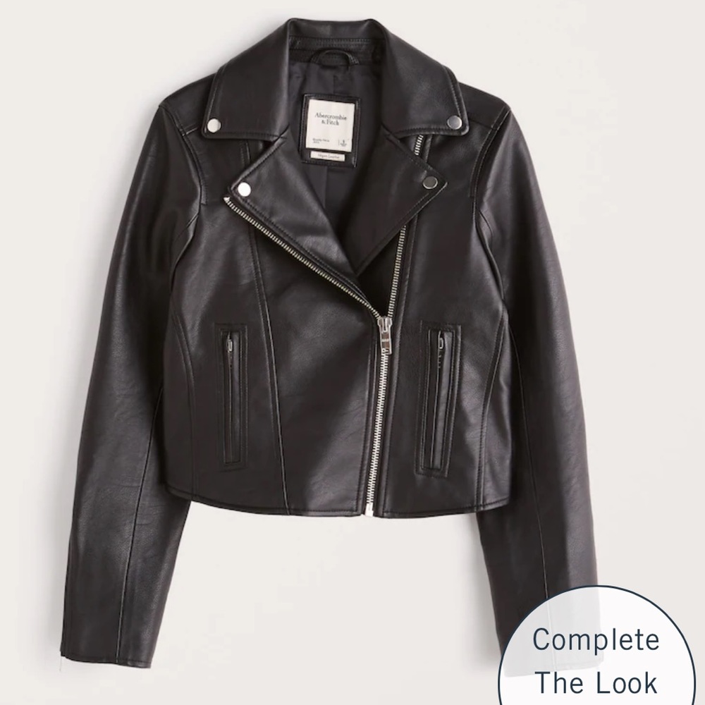 NWT - ABERCROMBIE AND FITCH VEGAN LEATHER MOTO JACKET